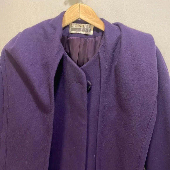 Leslie Fay vintage woman’s purple wool coat - Picture 6 of 11